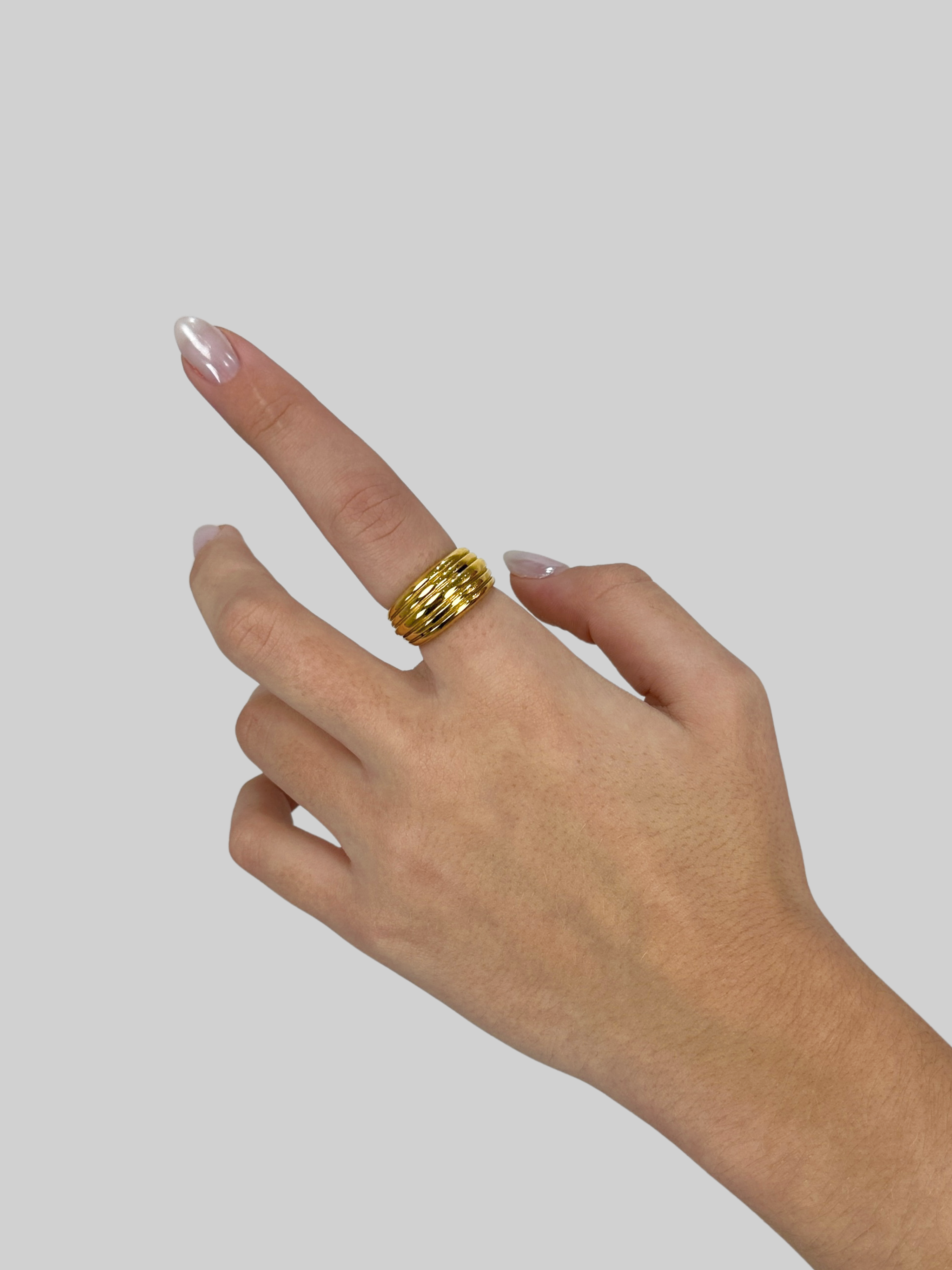 Ribbed Chunky Dome Ring