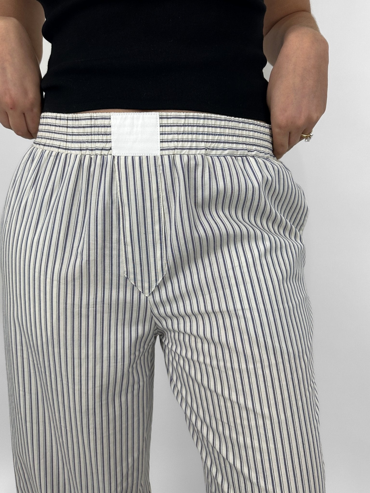 Boxer Style Pinstripe Trousers - Vamp Official