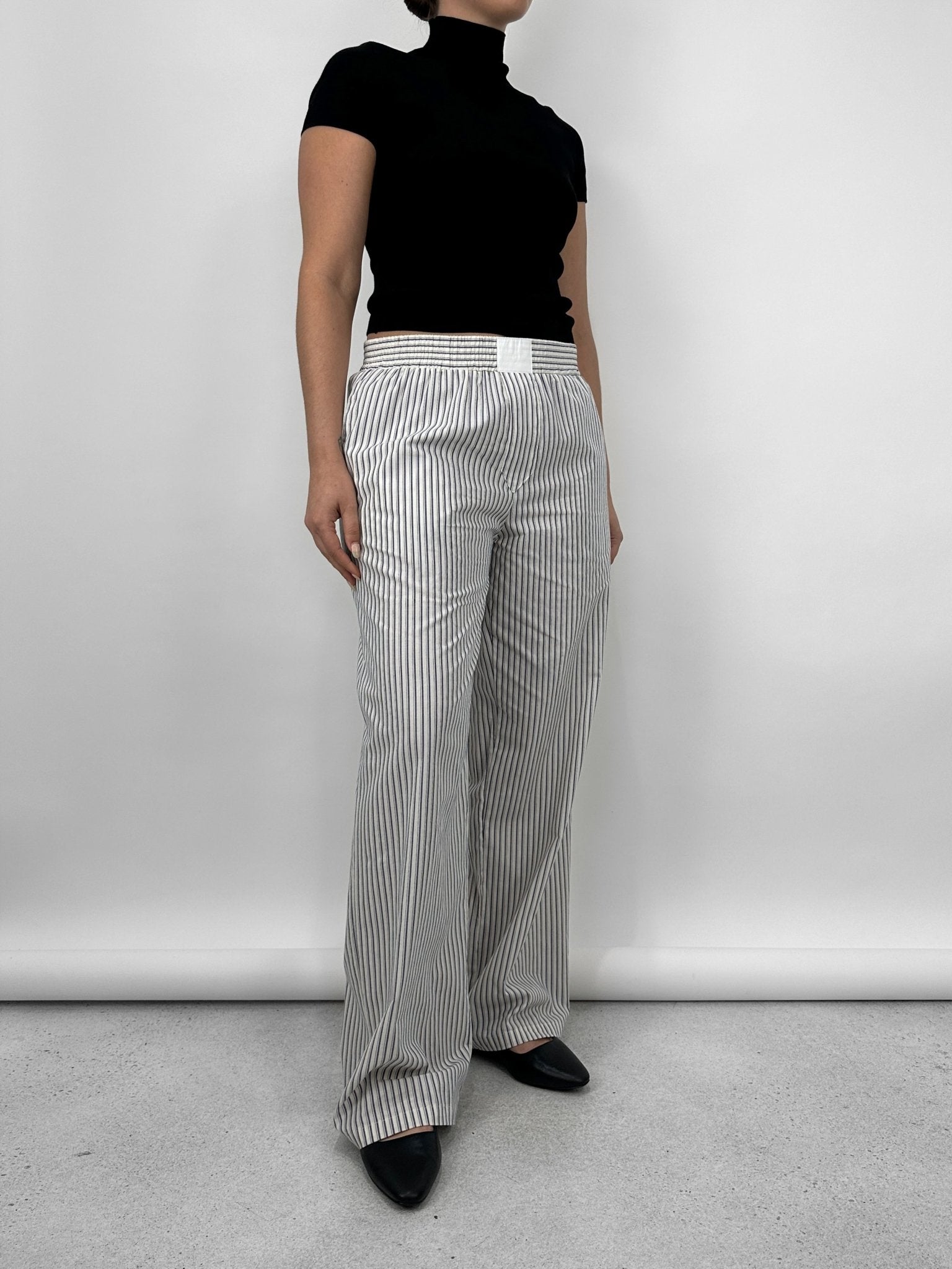 Boxer Style Pinstripe Trousers - Vamp Official