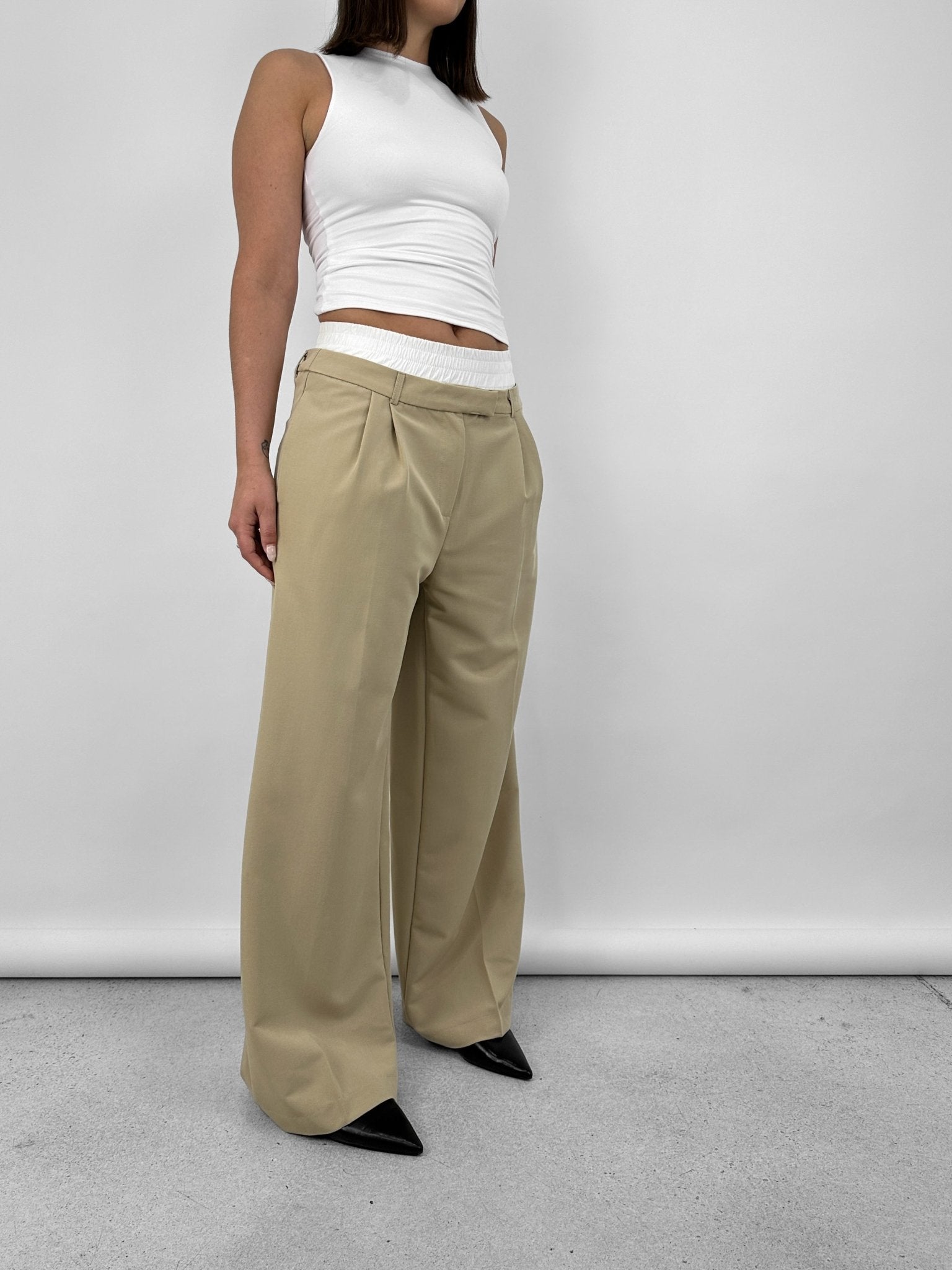 Boxer Waist Wide Leg Trousers - Vamp Official