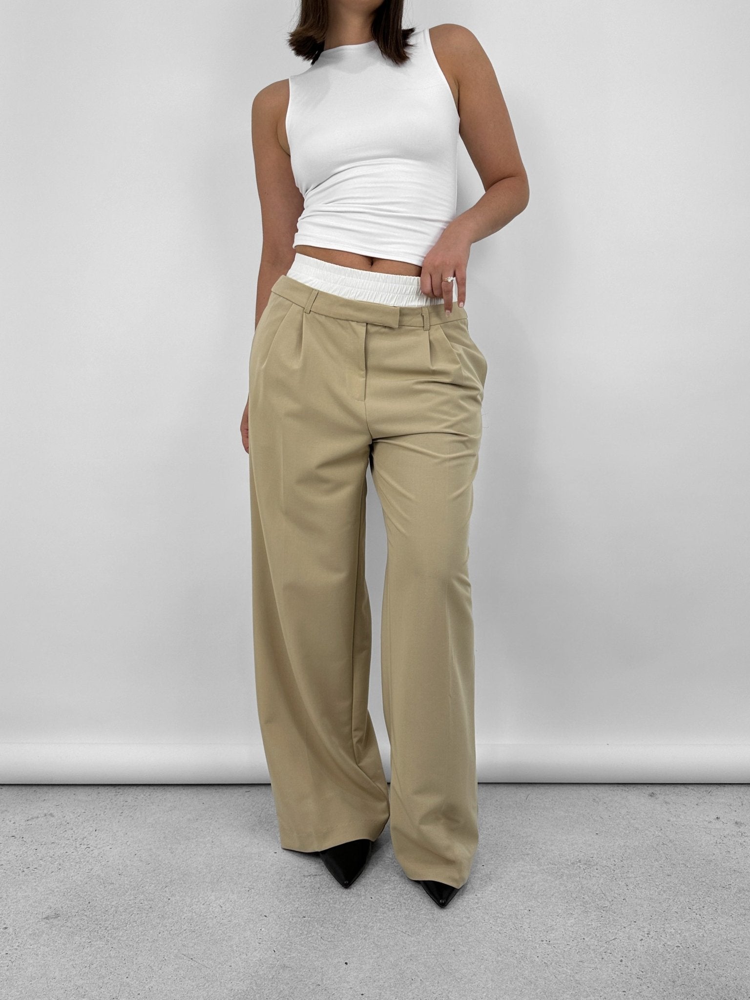 Boxer Waist Wide Leg Trousers - Vamp Official