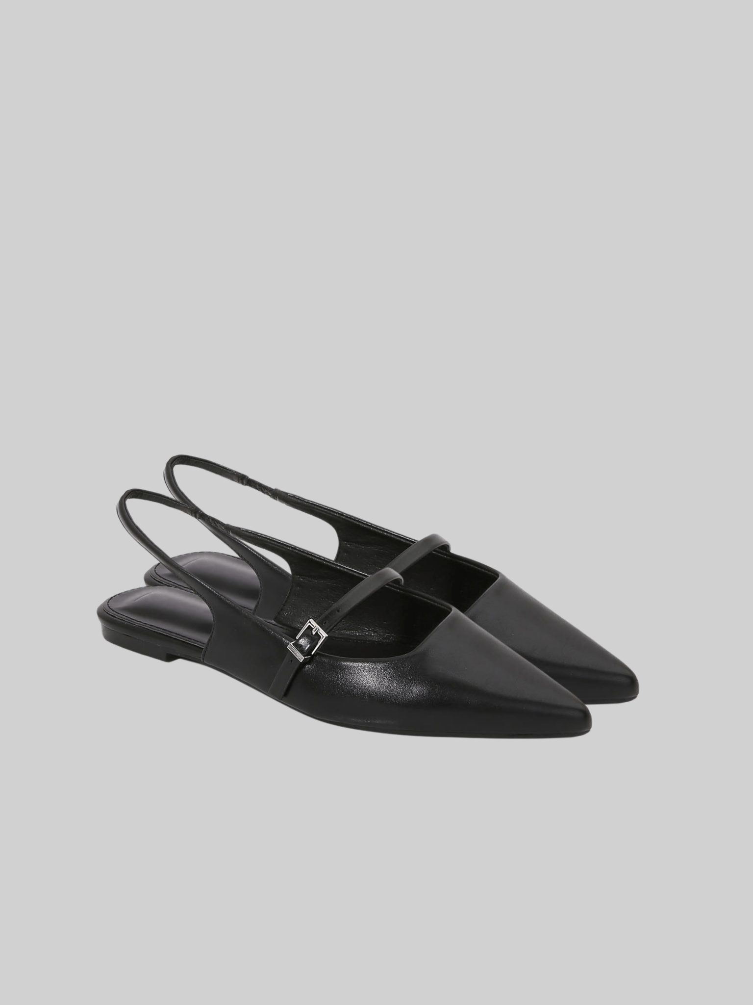 Buckle Pointed Toe Flats - Vamp Official