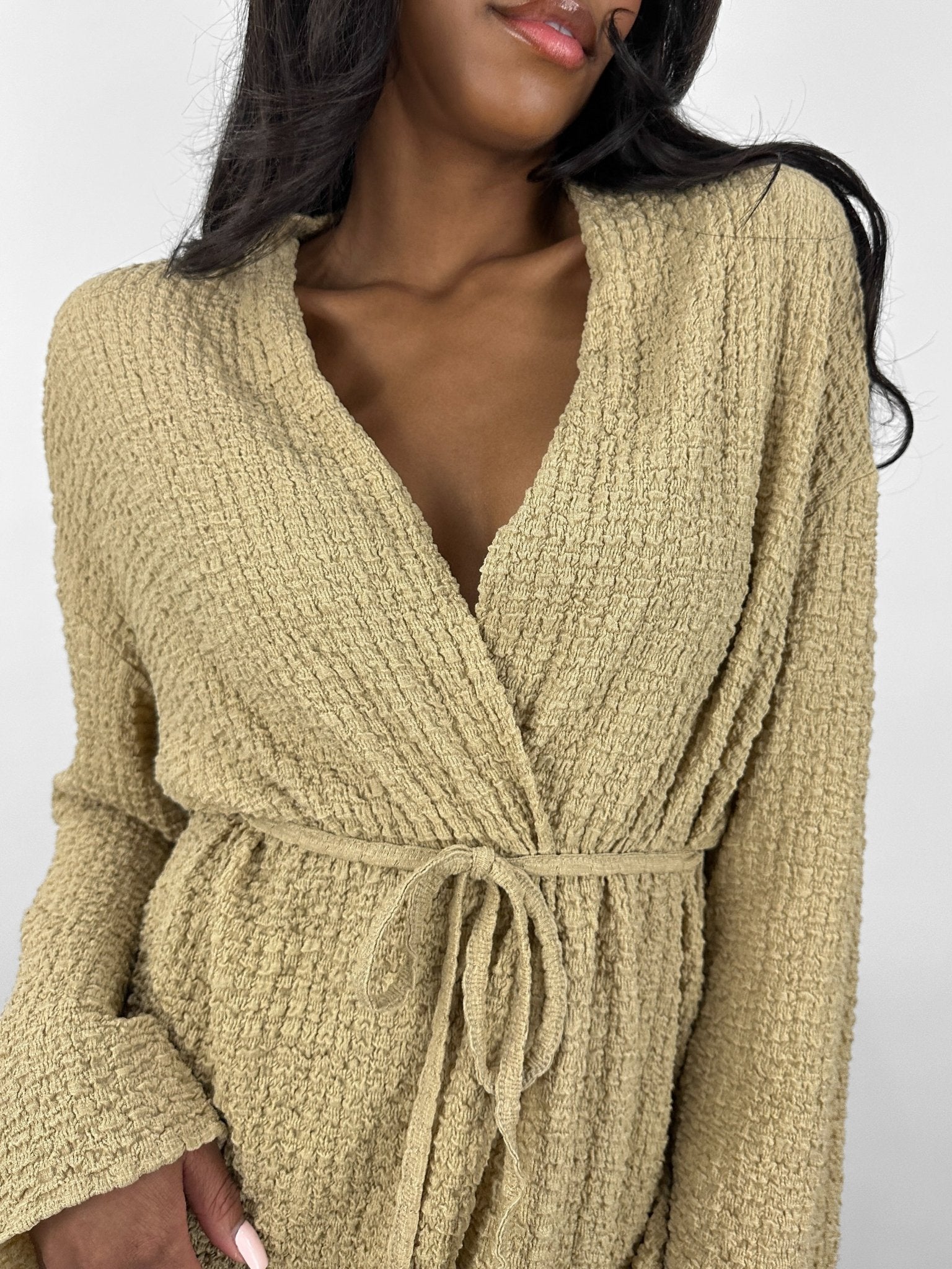 Crinkle Textured Wrap Top - Vamp Official