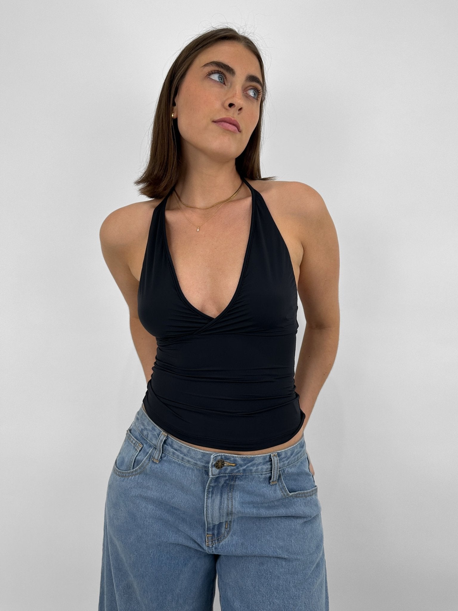 Crossover V Neck Halter Top - Vamp Official