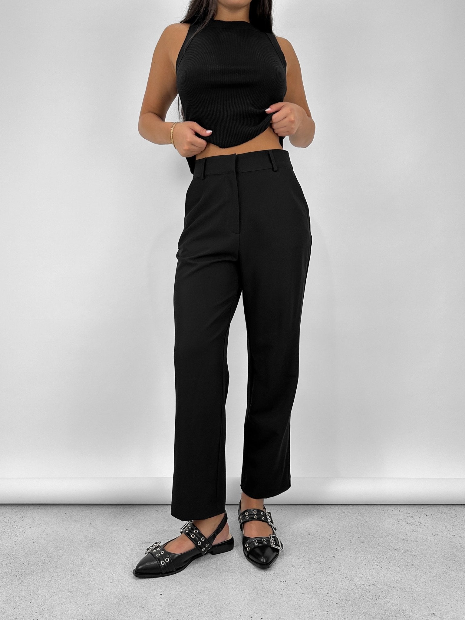 High Rise Straight Cigarette Trouser Pant - Vamp Official