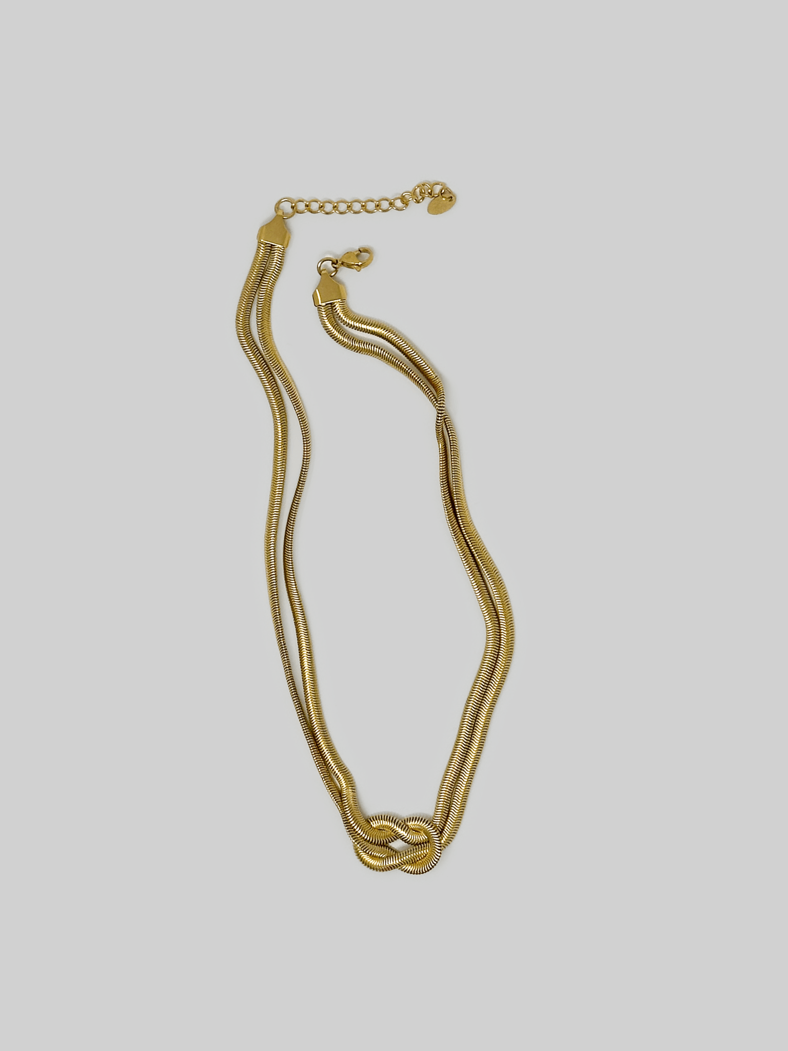 Knotted Double Rounded Snake Chain Necklace - Vamp Official