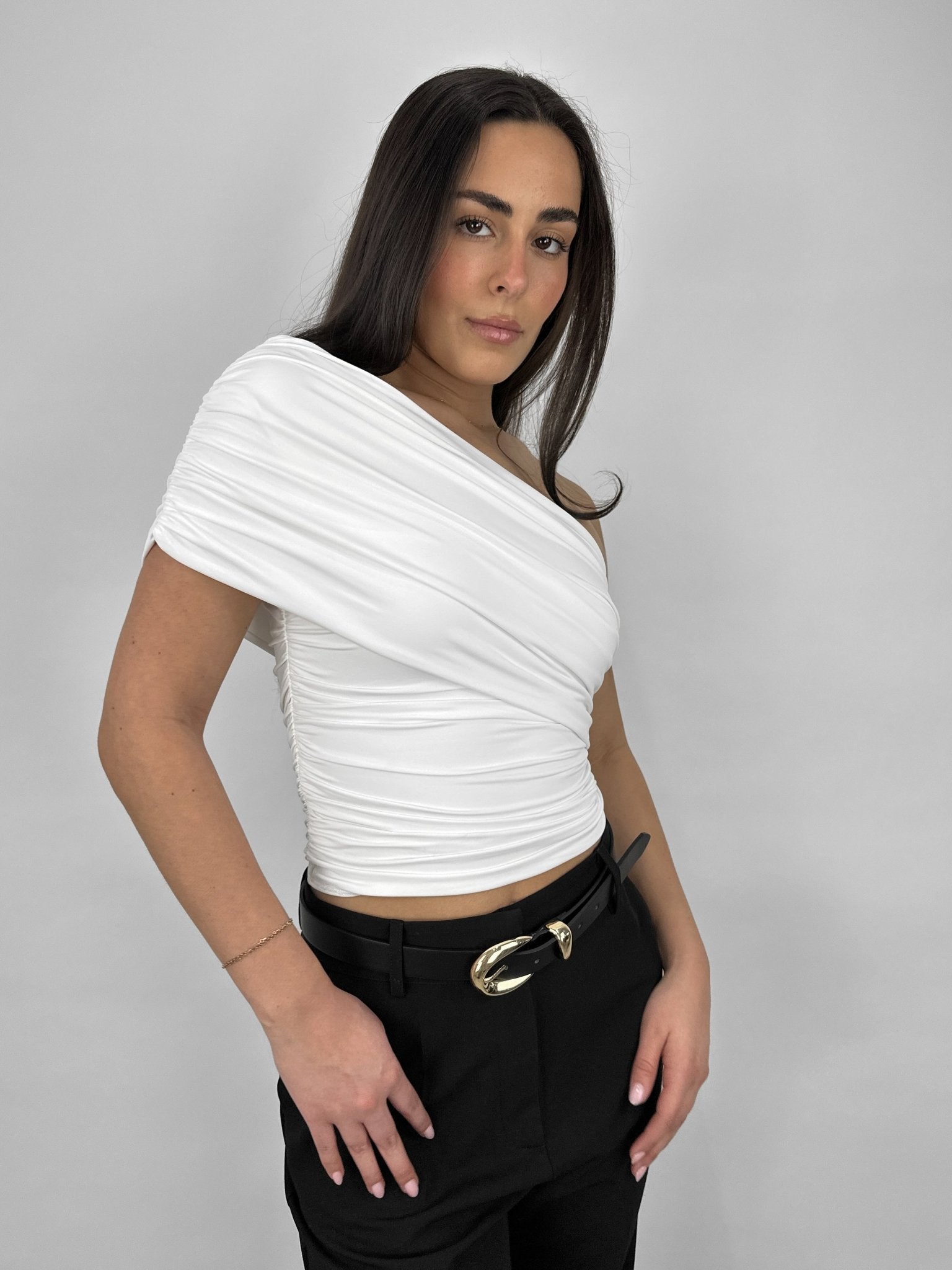 One Shoulder Ruched Top - Vamp Official