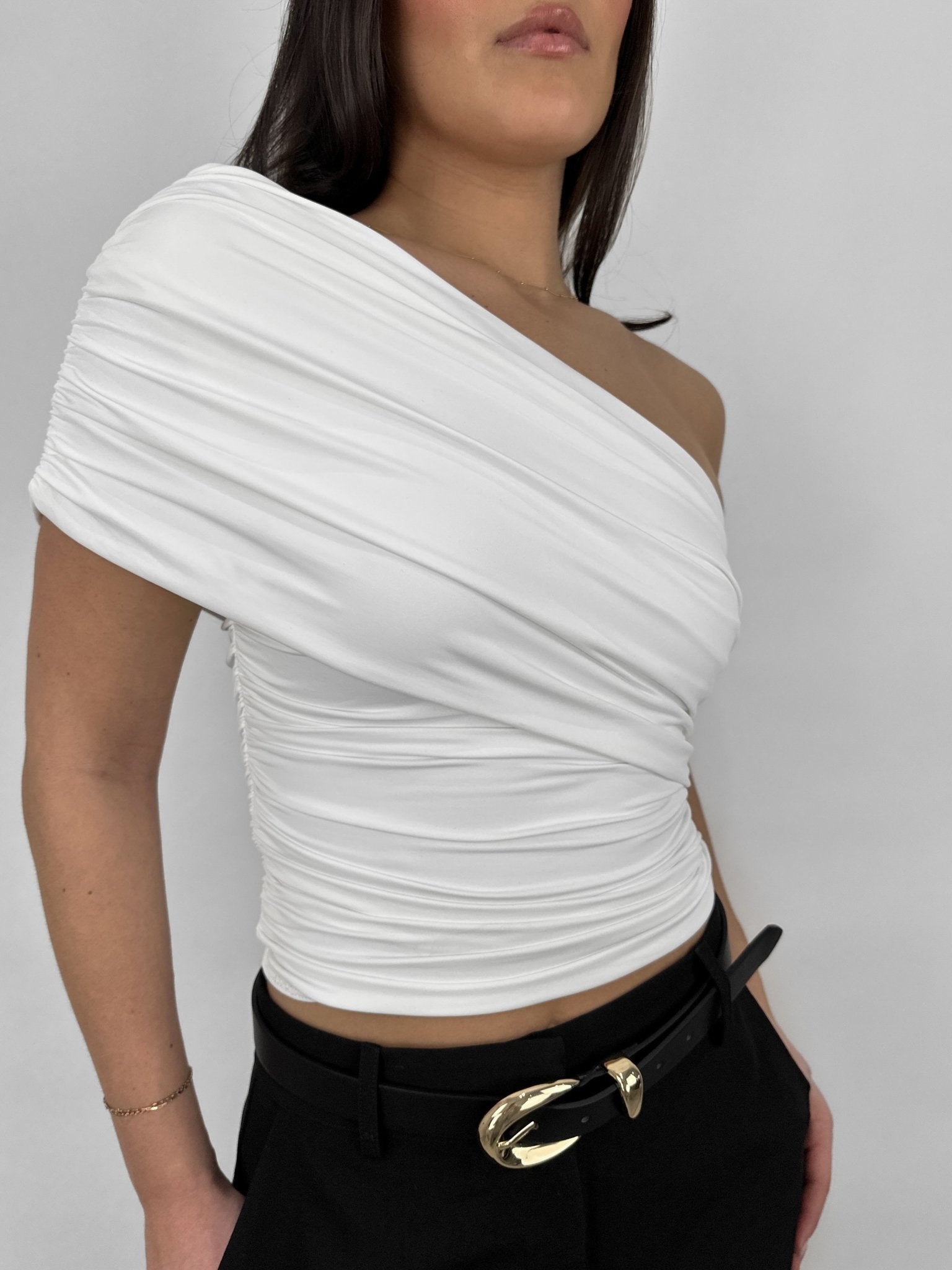 One Shoulder Ruched Top - Vamp Official