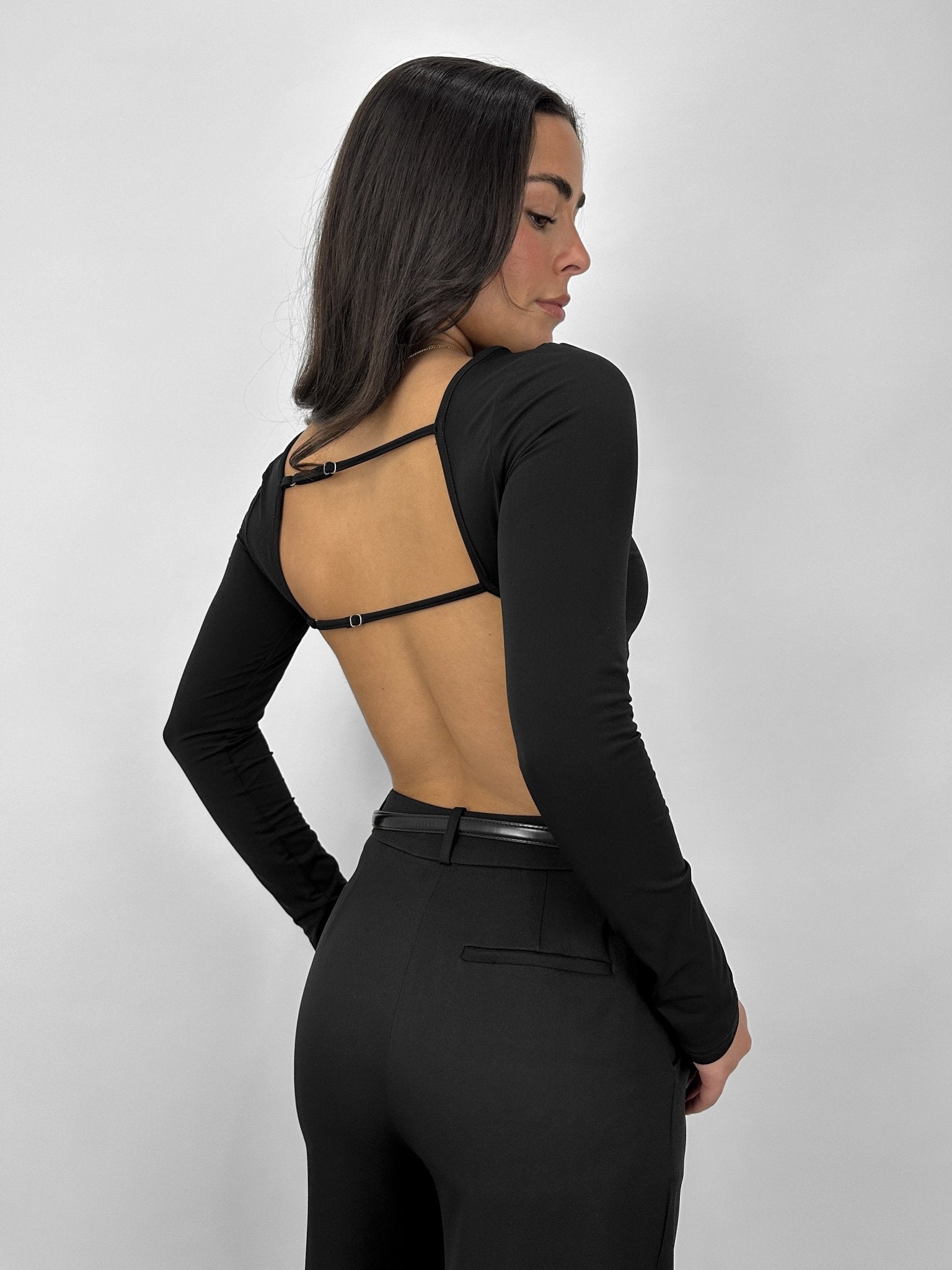 Open Back Cropped Long Sleeve - Vamp Official