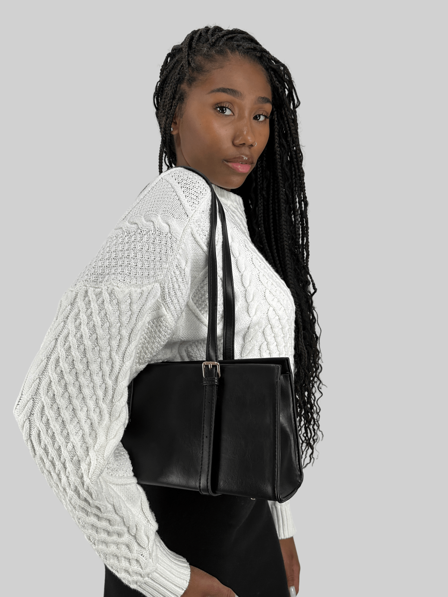 Pia Asymmetrical Boxy Buckle Bag - Vamp Official