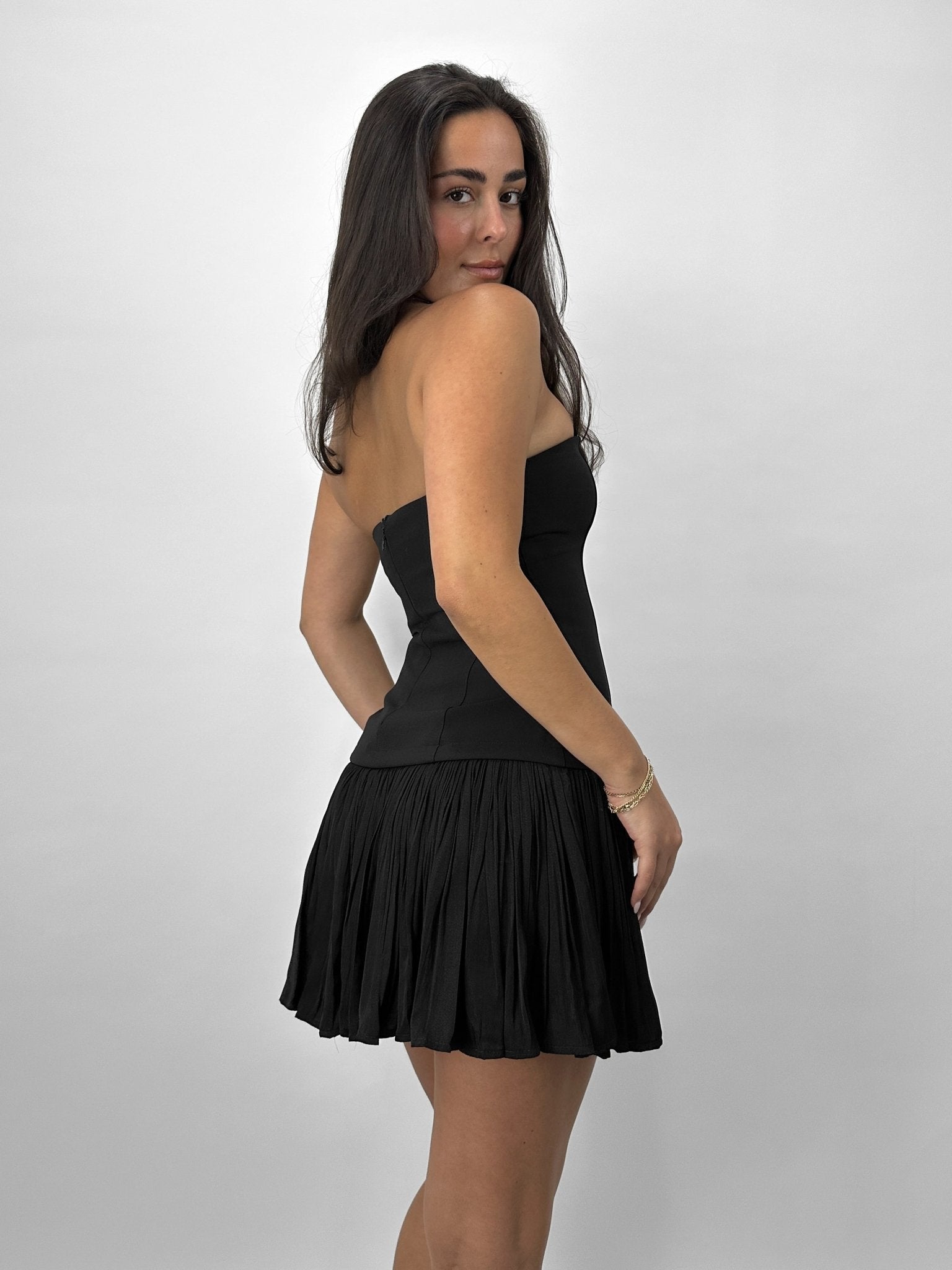 Plissé Skirt Tube Top Mini Dress - Vamp Official