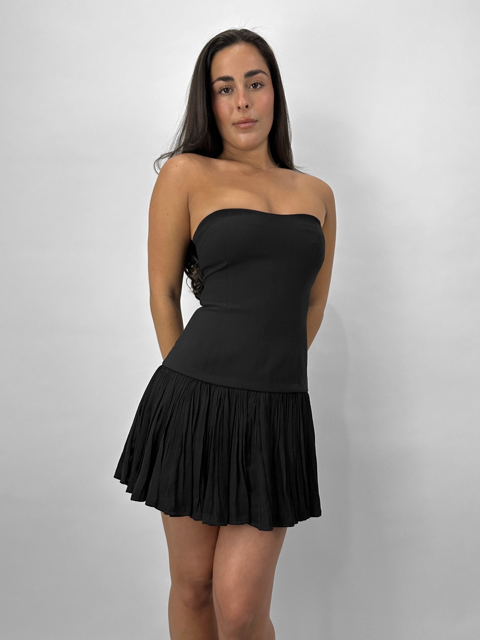 Plissé Skirt Tube Top Mini Dress - Vamp Official