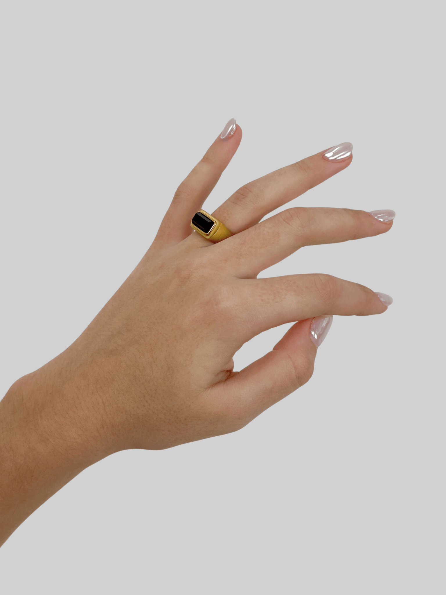 Rectangle Gemstone Signet Ring - Vamp Official