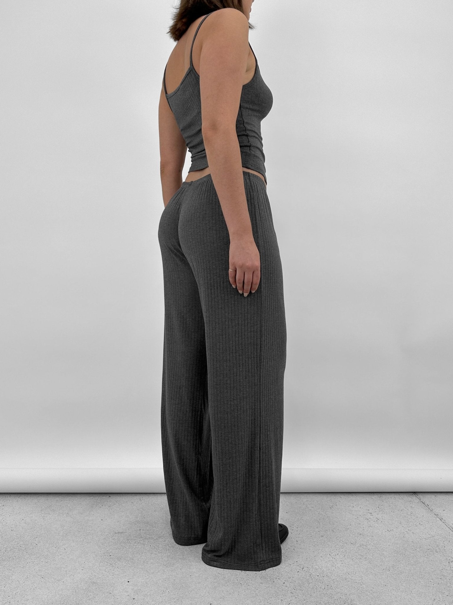 Ribbed Wide Leg Pants - Vamp Official