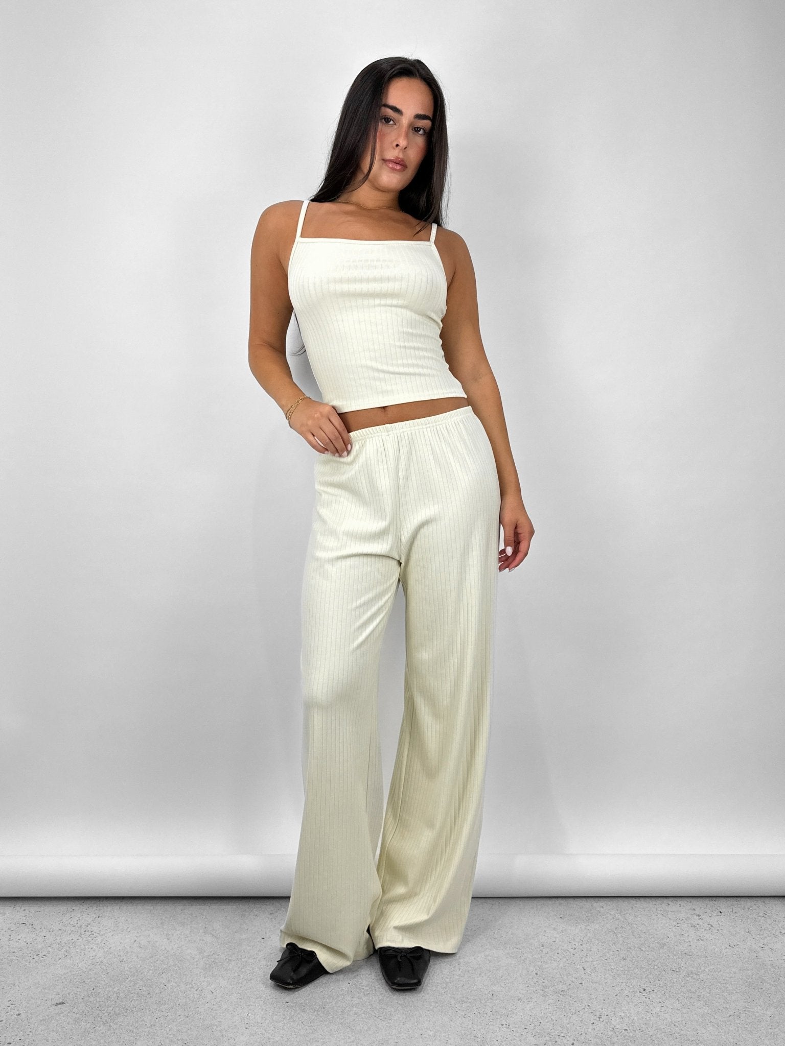 Ribbed Wide Leg Pants - Vamp Official