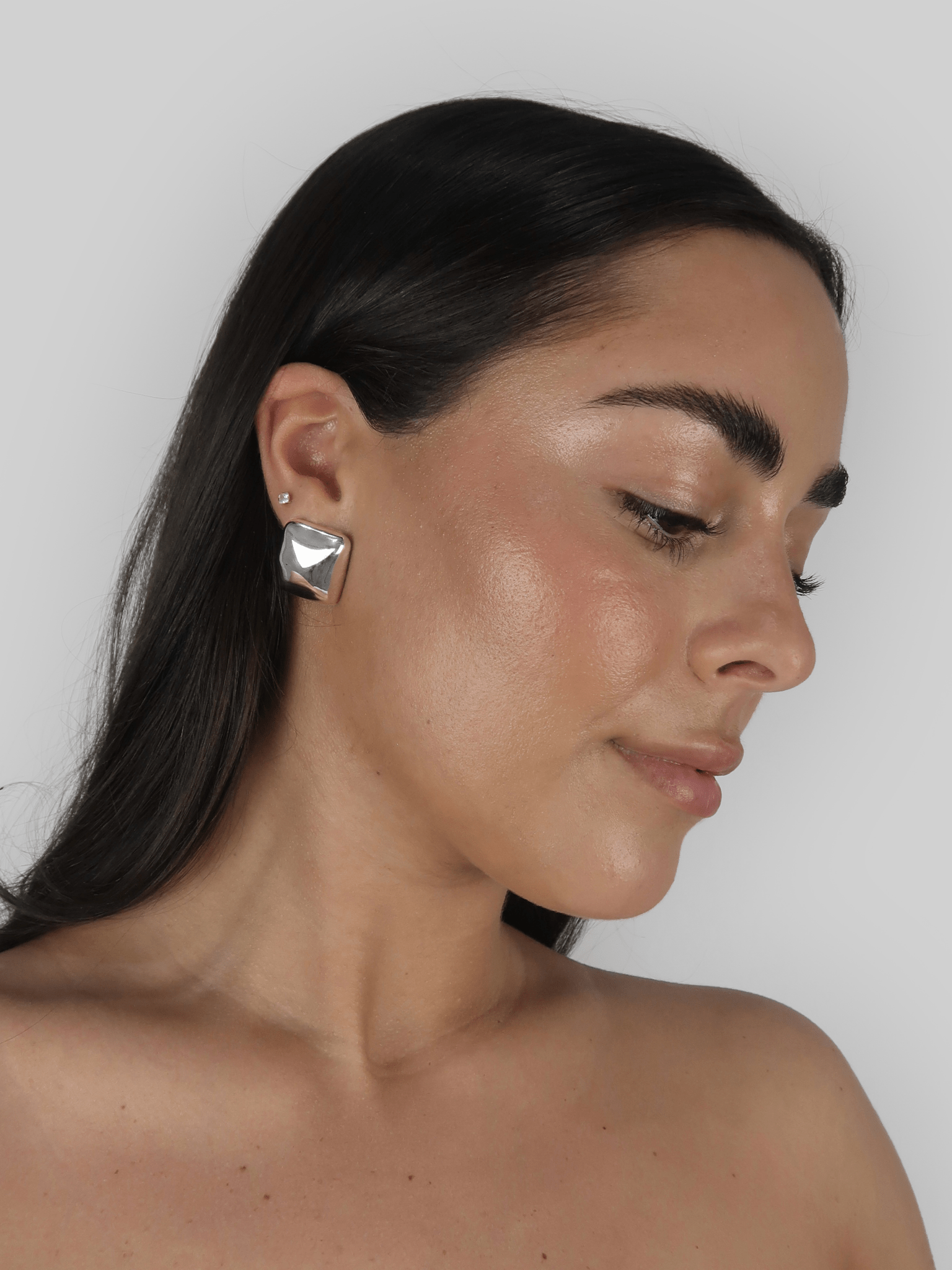 Rounded Square Dome Earrings - Vamp Official