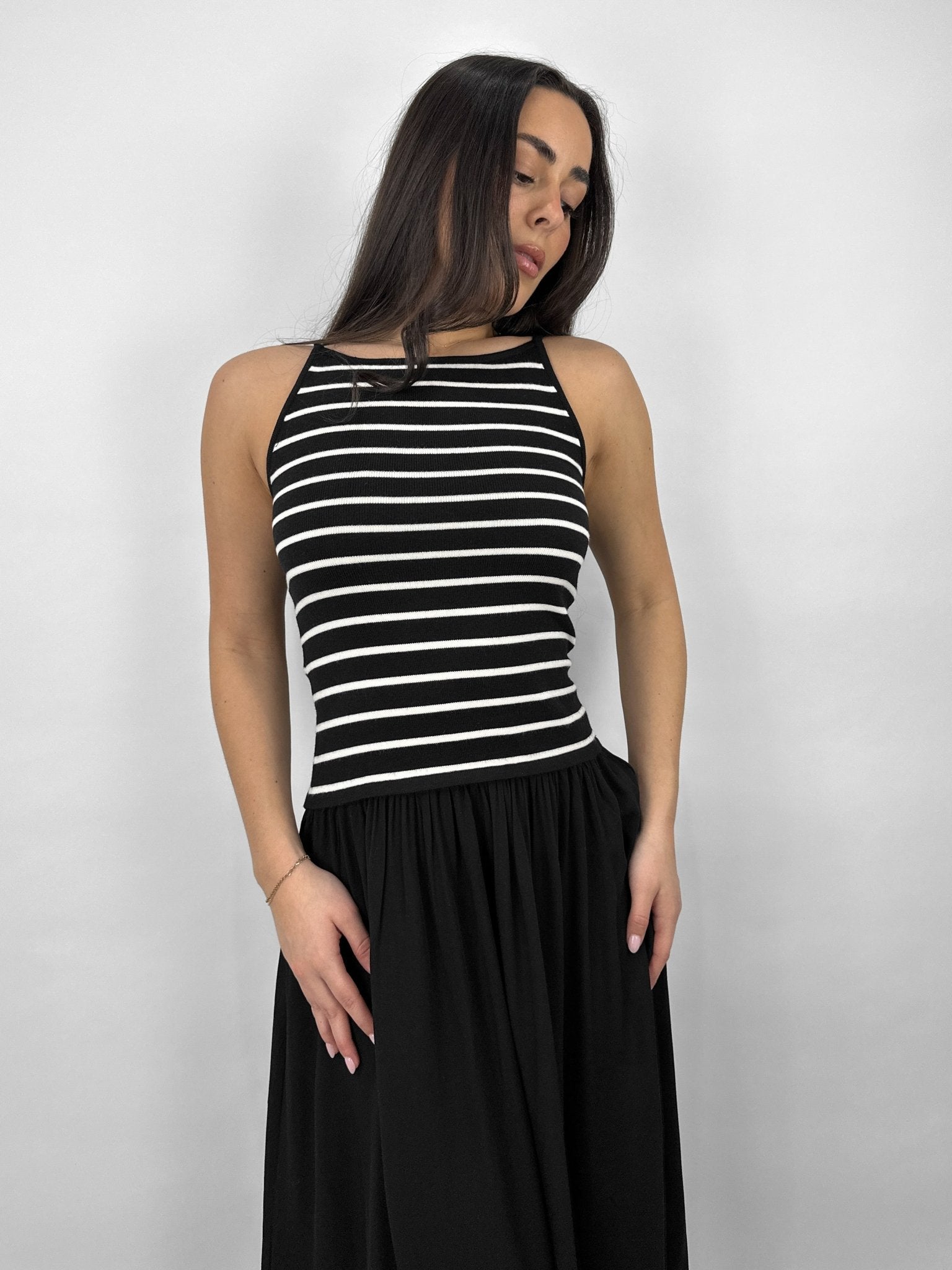 Striped Racer Tank Midi Dress - Vamp Official