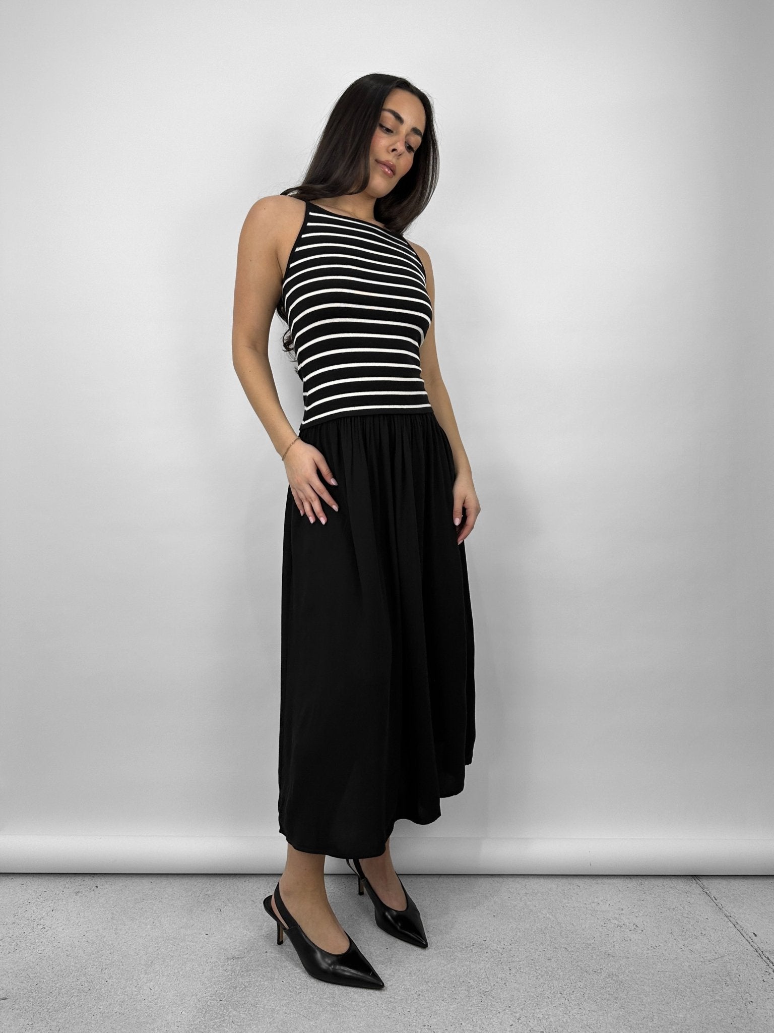 Striped Racer Tank Midi Dress - Vamp Official