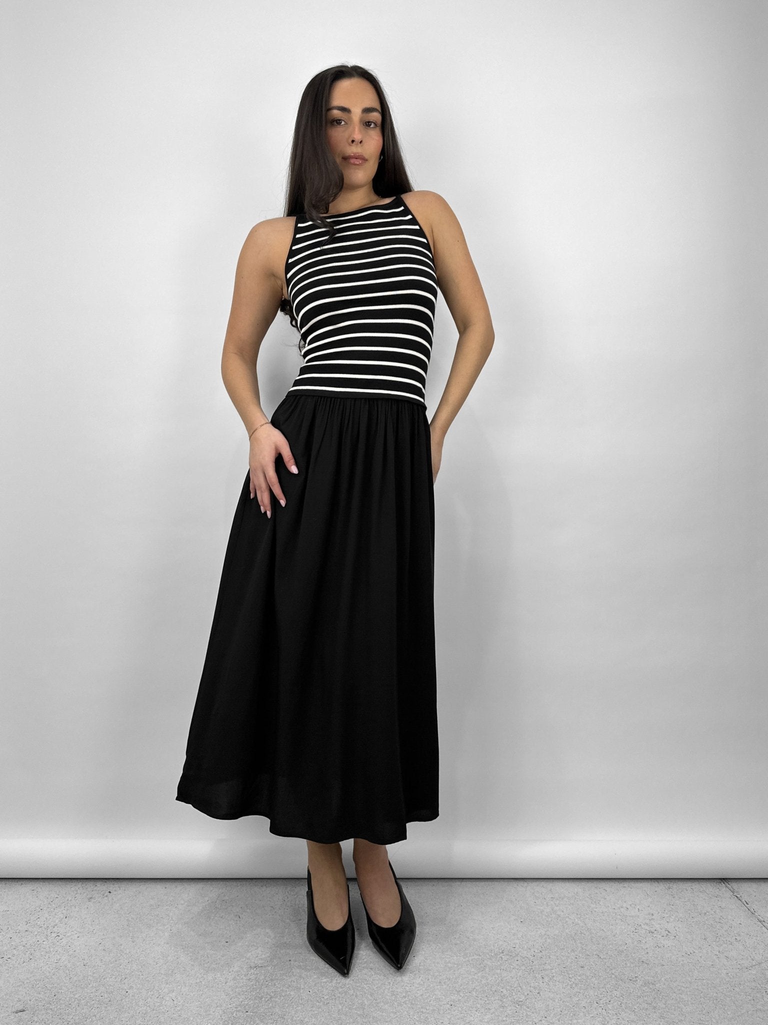 Striped Racer Tank Midi Dress - Vamp Official