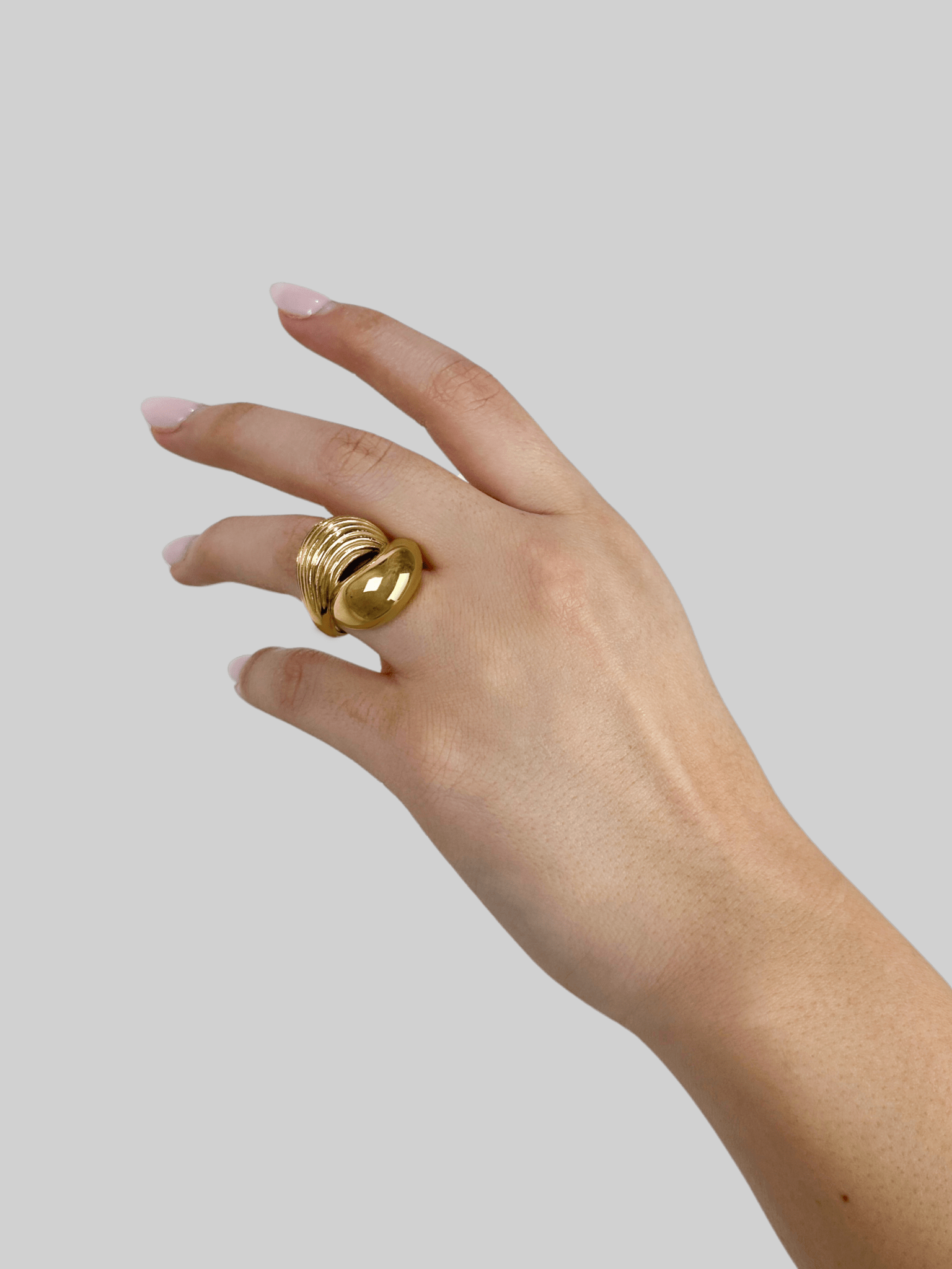 Textured Overlapping Dome Ring - Vamp Official