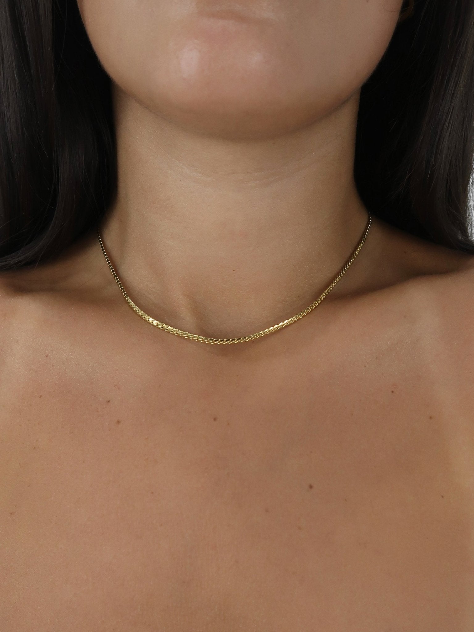 Thin Flat Curb Chain Necklace - Vamp Official