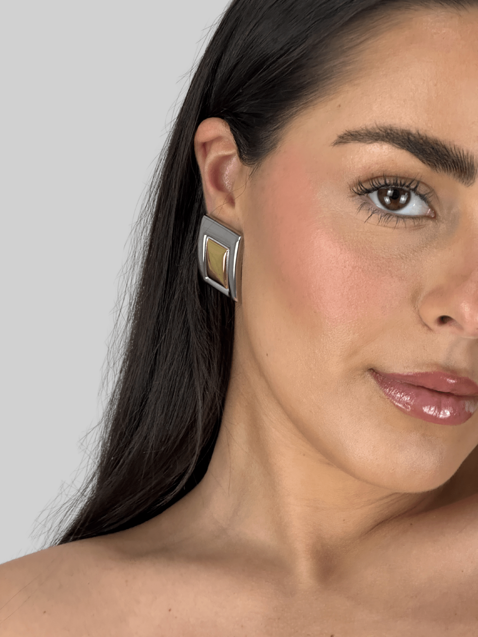 Two Tone Plate Earrings - Vamp Official