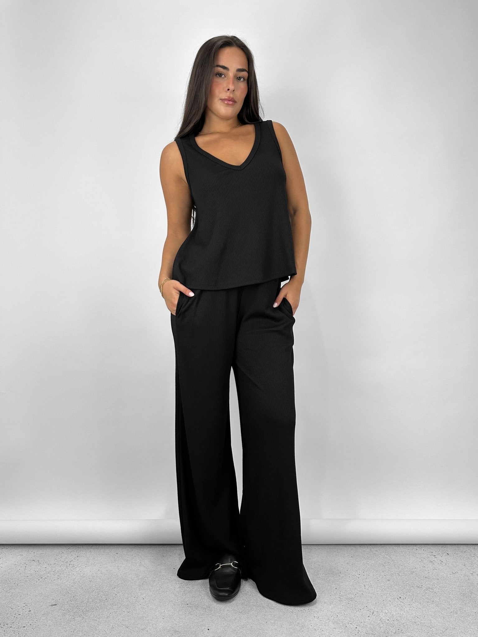 Wide Leg Knit Pants - Vamp Official