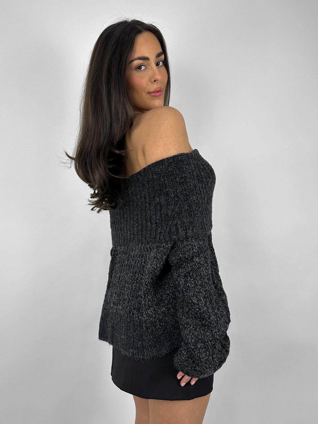 Chunky Off The Shoulder Knit Sweater Vamp Official