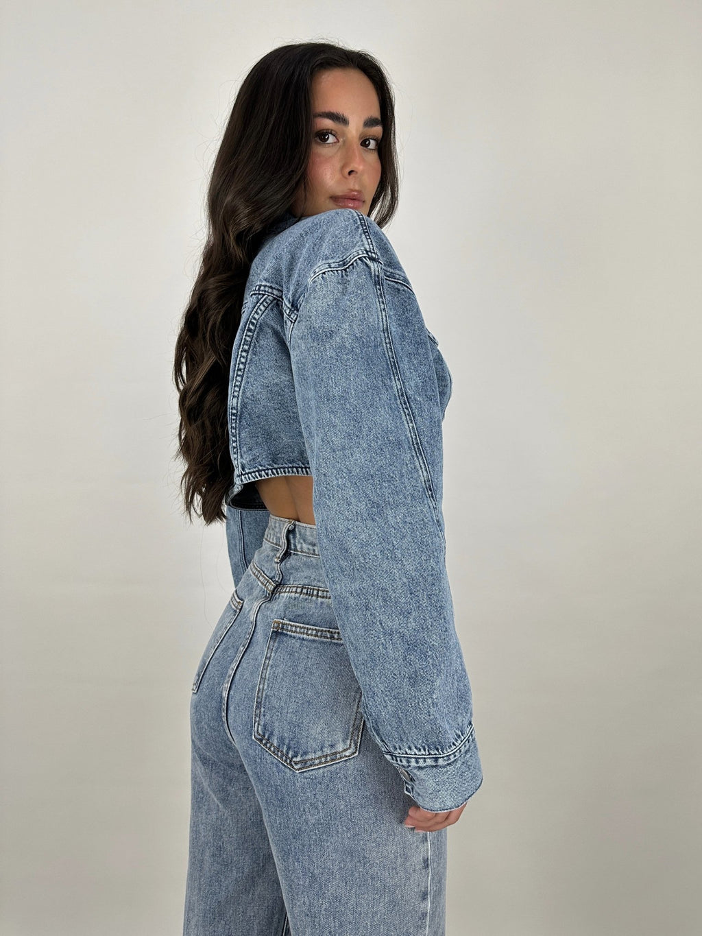 denim shrug jacket